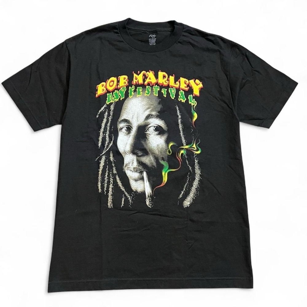 Bob Marley Day Festival Black T-Shirt Size Medium Rasta Surf Streetwear